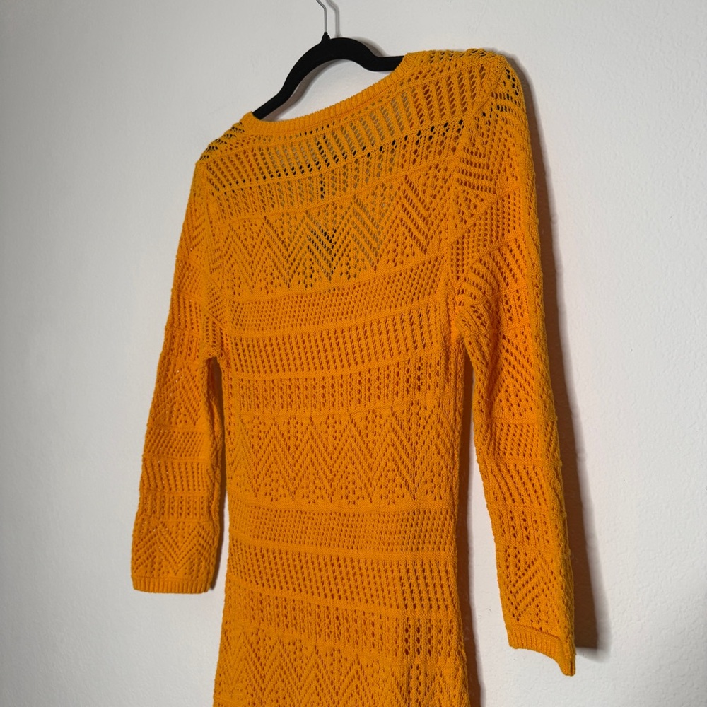 Rag & Bone Renee Long Deep Yellow Knit Dress Side Slit Lined Size M NWT - Picture 6 of 9